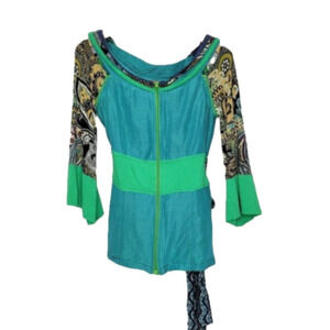 ABITART Vanessa Foglia Zip Sleeves Waist Tie